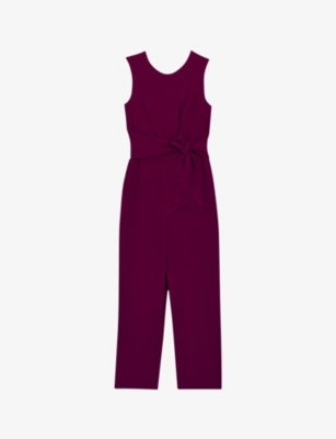 CLAUDIE PIERLOT Joa bow detail woven jumpsuit Selfridges