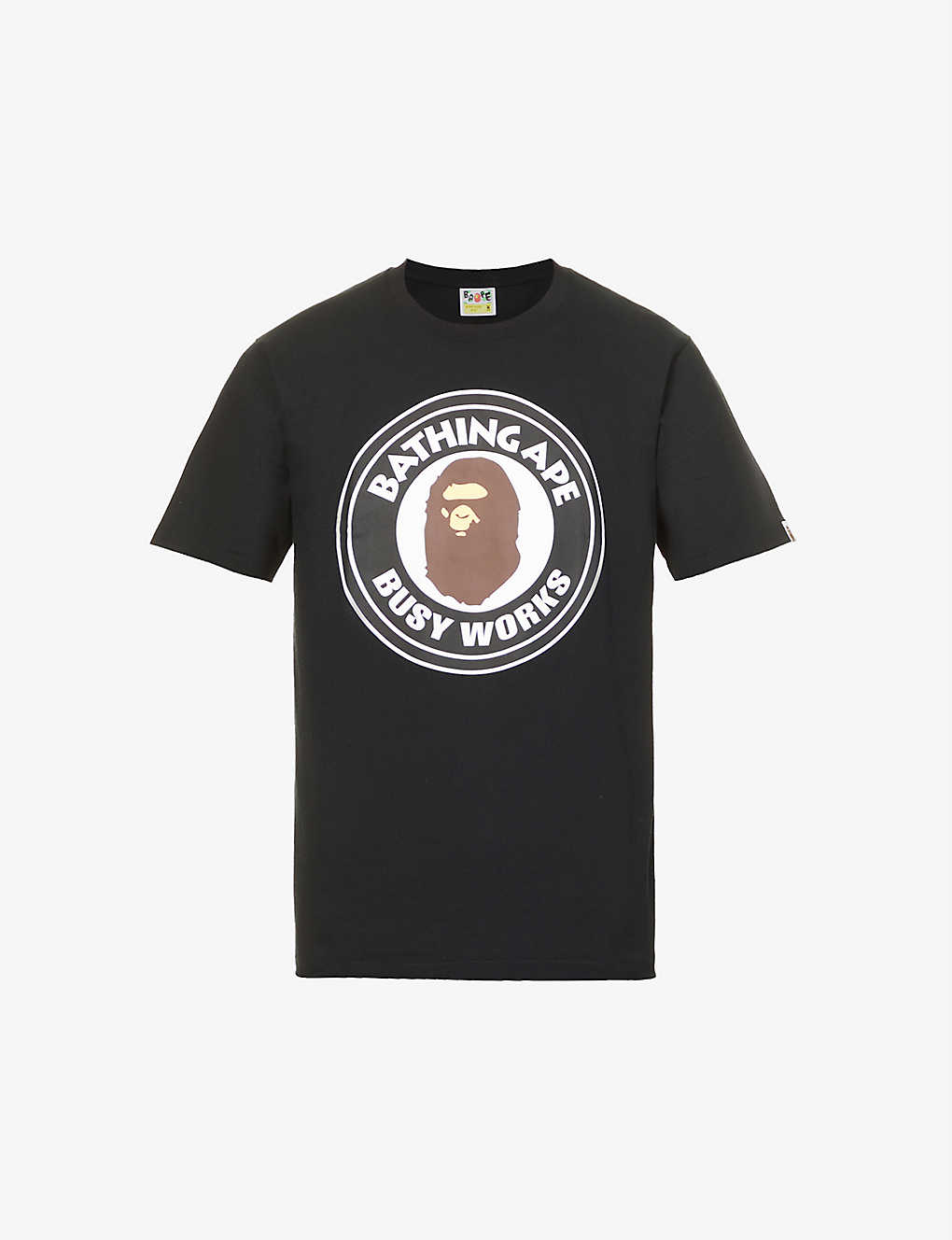 A BATHING APE BUSY WORKS BRAND-PRINT COTTON-JERSEY T-SHIRT