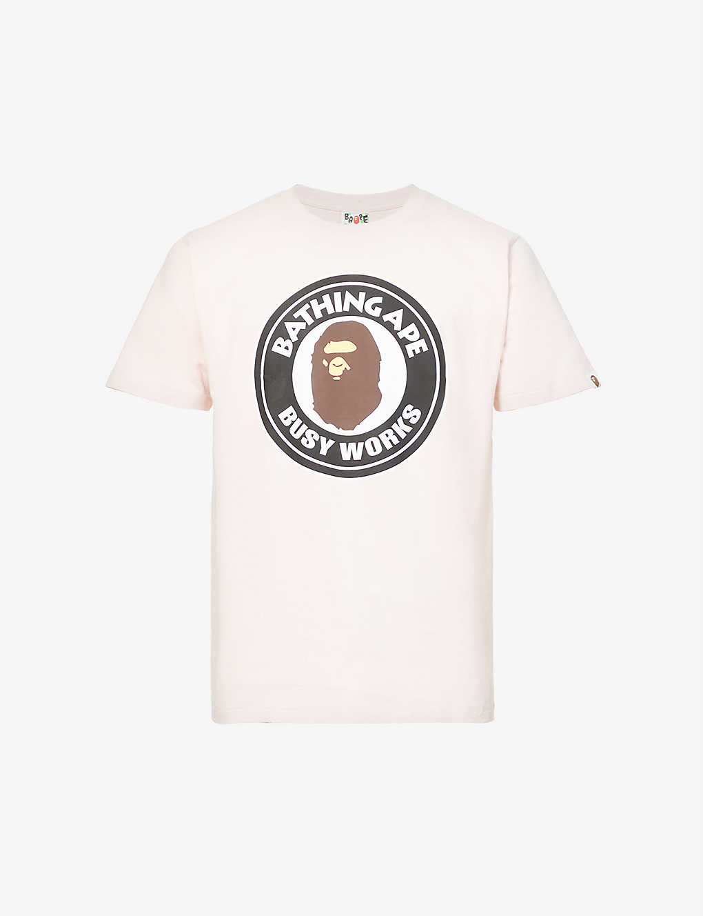 A Bathing Ape Busy Works Brand-print Cotton-jersey T-shirt In Pink