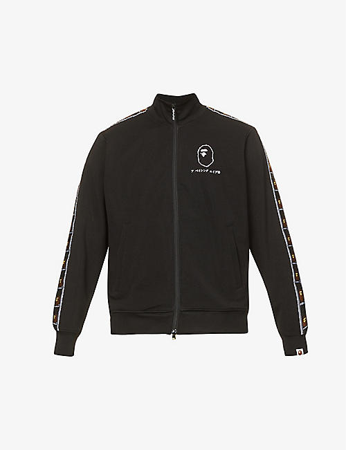 A BATHING APE: Coach brand-print woven bomber jacket