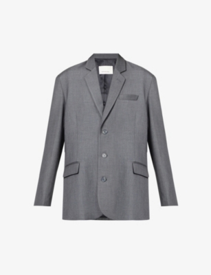 The Frankie Shop Gelso Oversized Tencel Lyocell-blend Blazer In Dark Grey
