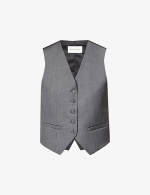 FRANKIE SHOP: Gelso V-neck woven waistcoat
