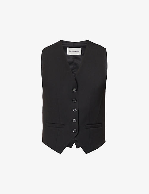 FRANKIE SHOP: Gelso V-neck woven waistcoat