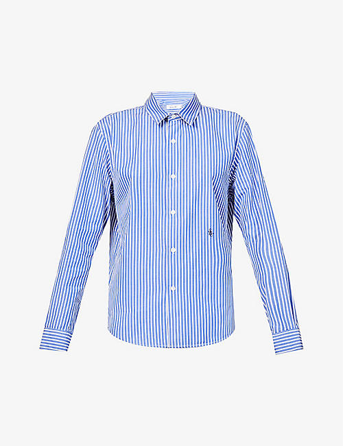 SPORTY & RICH: Charlie brand-embroidered organic-cotton shirt