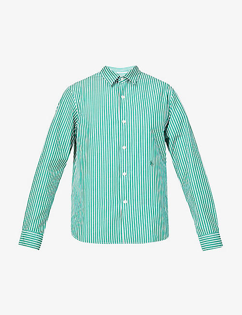 SPORTY & RICH: Charlie brand-embroidered organic-cotton shirt