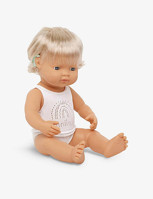 MINILANDS: Educational female baby doll with hearing aid 38cm