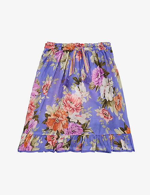 ZIMMERMANN: Pattie floral-print cotton-poplin skirt 4-10 years