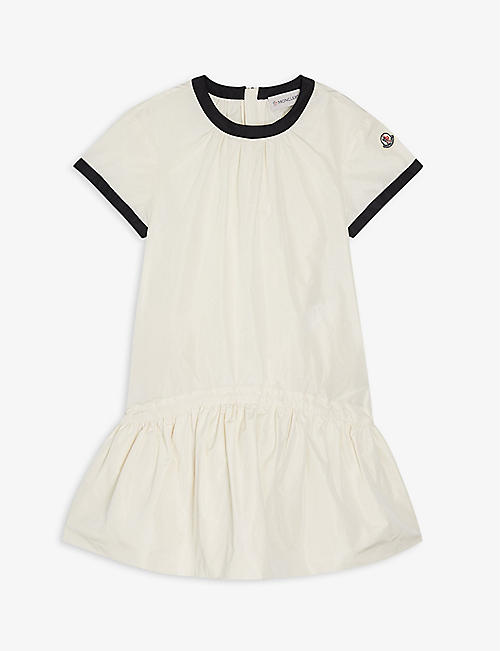 MONCLER: Frilled shell dress 4-14 years