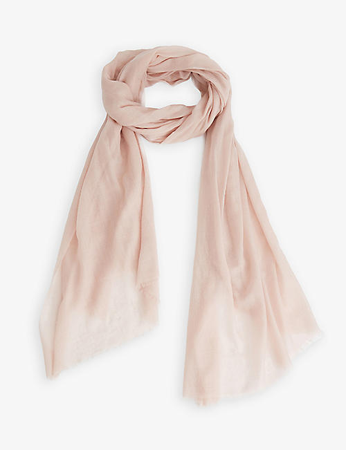 REISS: Heidi fringe-trimmed cashmere scarf