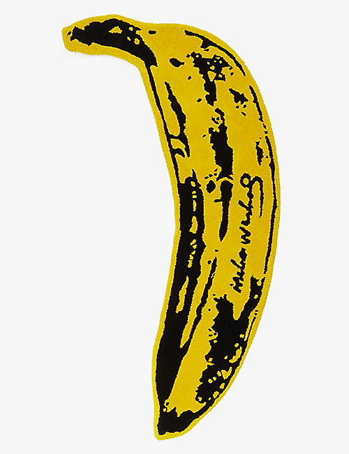 MAHARISHI: Maha Warhol banana-print wool rug 118cm x 61cm