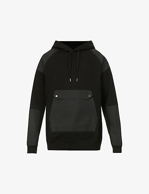 MAHARISHI: Contrast-panel relaxed-fit organic-cotton hoody