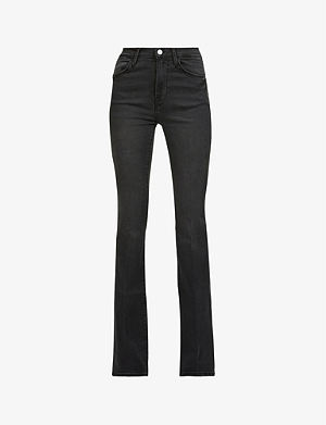 Victoria high-rise wide-leg stretch-denim jeans Selfridges & Co Women Clothing Jeans High Waisted Jeans 