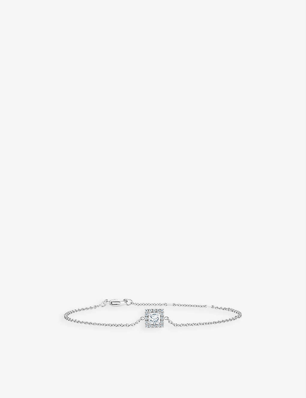 De Beers Aura 18ct White-gold And 0.35ct Princess-cut Diamond Bracelet In 18k White Gold
