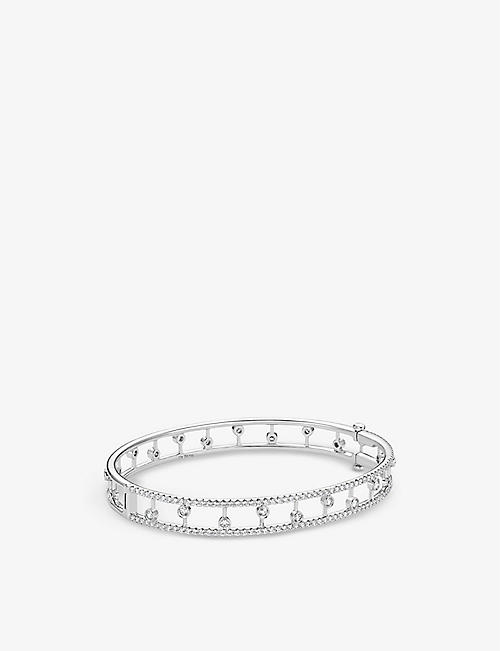 DE BEERS: Dewdrop 18ct white-gold and 1.9ct round-cut diamond bangle bracelet