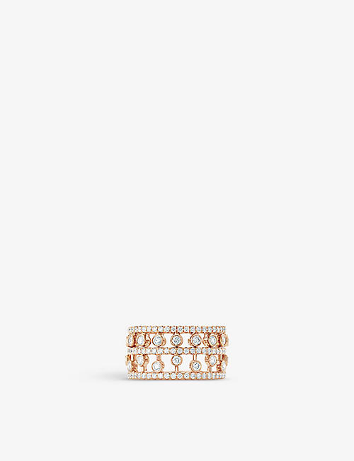 DE BEERS JEWELLERS: Dewdrop 18ct rose-gold and 0.89ct round-cut diamond ring