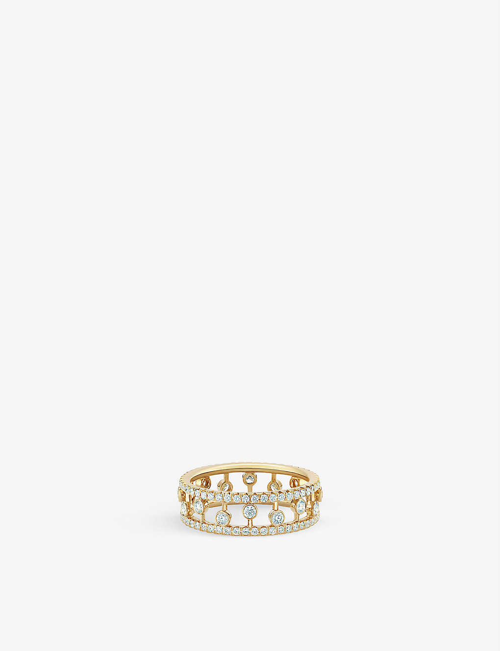 Shop De Beers Dewdrop 18ct Yellow-gold And 0.89ct Round-cut Diamond Ring
