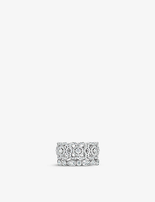 DE BEERS JEWELLERS: Enchanted Lotus 18ct white-gold and 1.23ct diamond ring