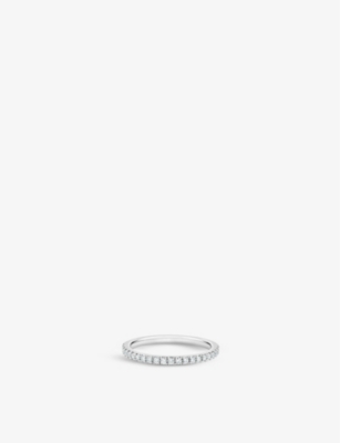De Beers Classic Platinum And 0.23ct Round-cut Diamond Eternity Ring In Silver