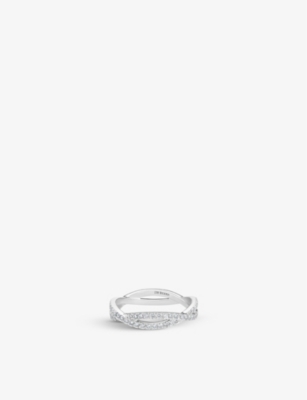 DE BEERS JEWELLERS: Infinity 18ct white gold and 0.72ct pavé diamond ring