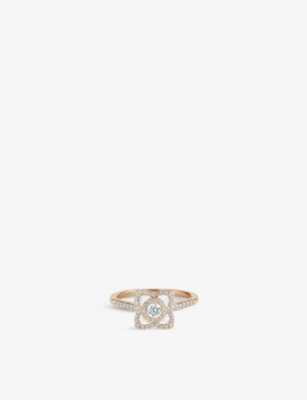 DE BEERS JEWELLERS: Enchanted Lotus 18ct rose-gold, diamond, and mother-of-pearl ring