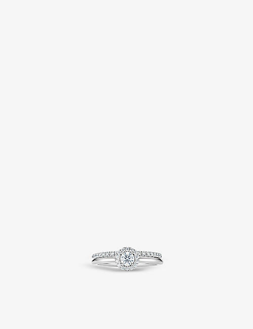 DE BEERS JEWELLERS: Aura Solitaire platinum and 0.28ct round-cut diamond engagement ring