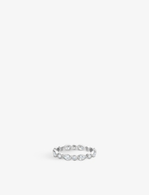 DE BEERS JEWELLERS: Petal 18ct white-gold and 0.7ct diamond ring