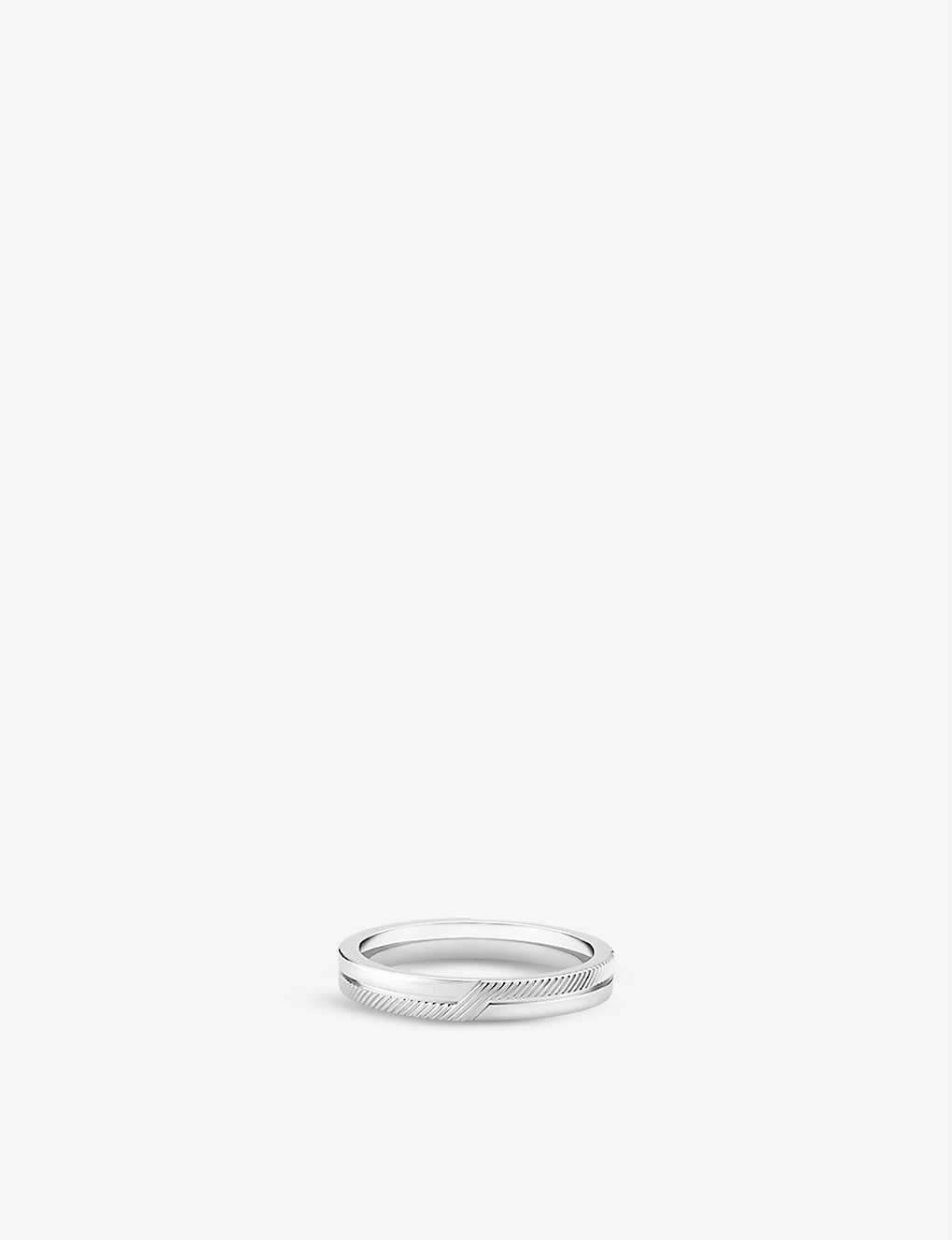 Shop De Beers The Promise 18ct White-gold Ring In Silver