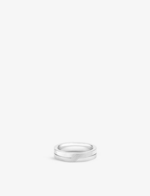 Shop De Beers Jewellers Men's 18k White Gold The Promise 18ct White-gold Ring In Silver