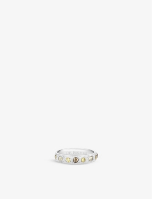 DE BEERS JEWELLERS: Talisman small 18ct white-gold and 0.48ct round-cut diamond band ring