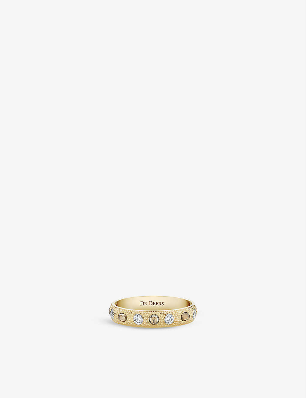 Shop De Beers Talisman Small 18ct Yellow-gold And 0.48ct Round-cut Diamond Band Ring In 18k Yellow Gold