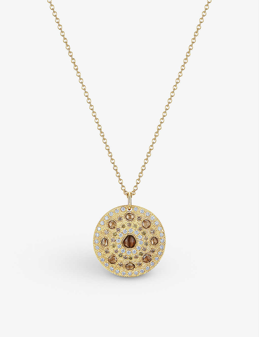 Shop De Beers Talisman 18ct Yellow-gold And 3.85ct Diamond Medallion Pendant Necklace In 18k Yellow Gold