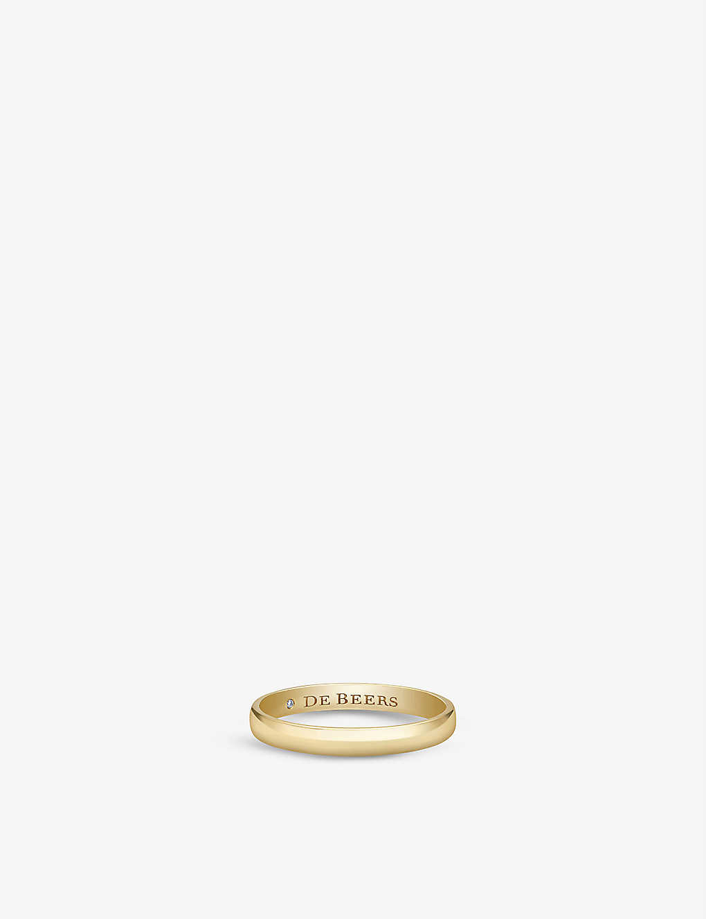 De Beers Wide Court 18ct Yellow-gold And 0.08ct Diamond Wedding Band In 18k Yellow Gold