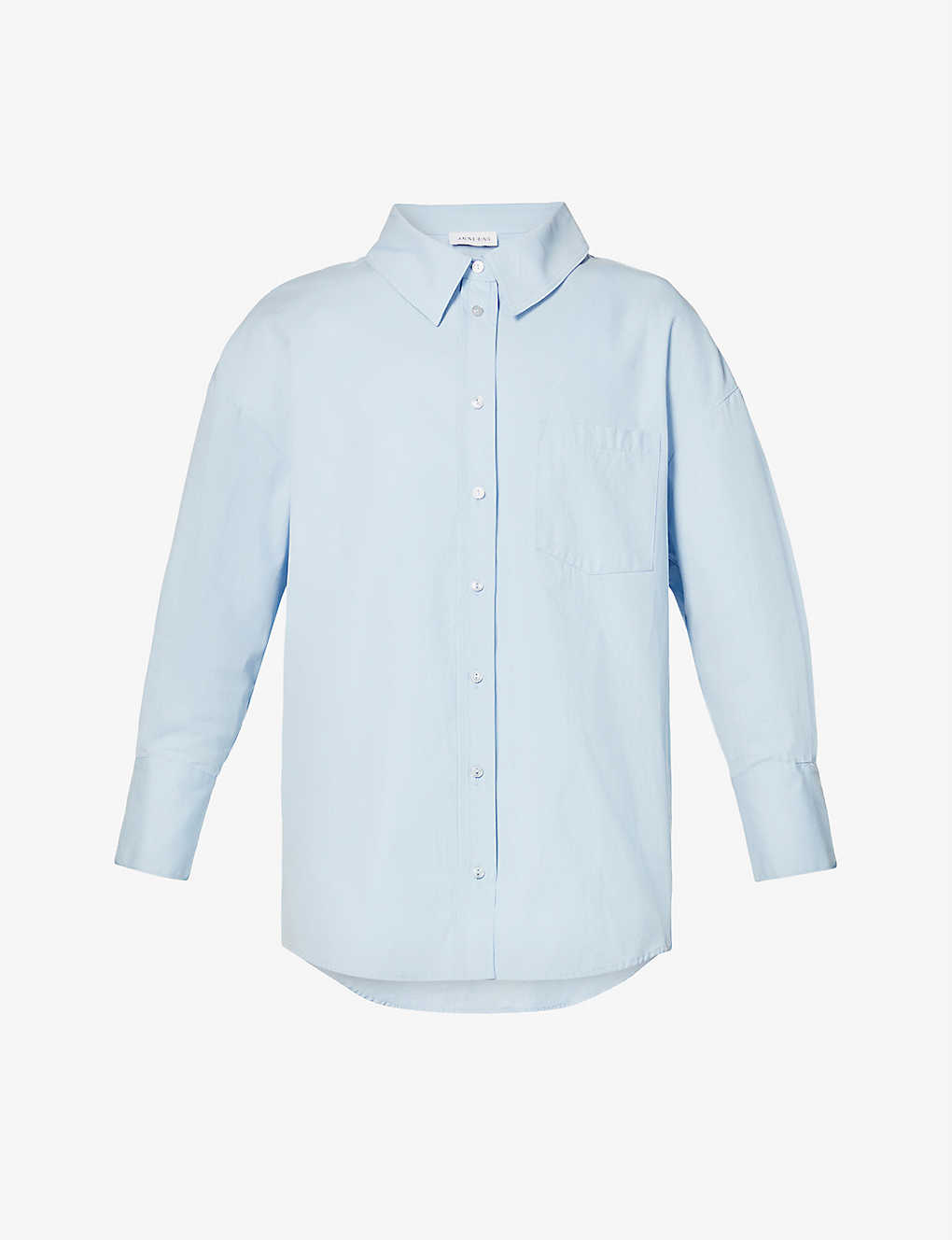 Shop Anine Bing Women's Blue Mika Relaxed-fit Cotton Shirt