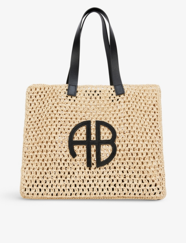 Rio logo-embossed woven straw tote bag