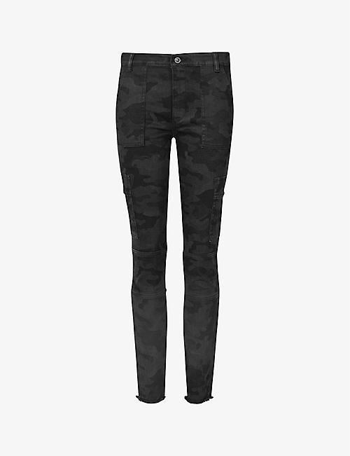 ALLSAINTS: Duran camouflage-print stretch-denim skinny jeans