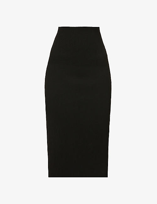 VICTORIA BECKHAM: Fitted ribbed stretch-woven midi skirt