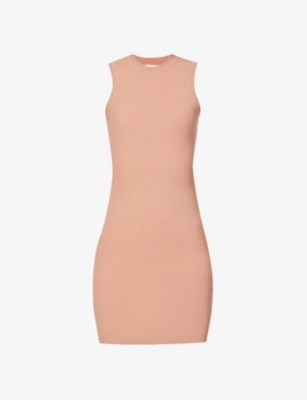 Victoria Beckham Fitted Sleeveless Stretch-woven Mini Dress In Blush