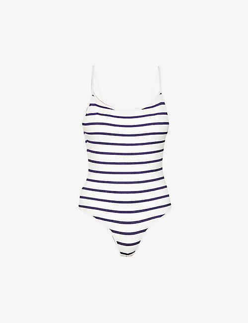 MUSIER PARIS: Dido striped backless knitted bodysuit