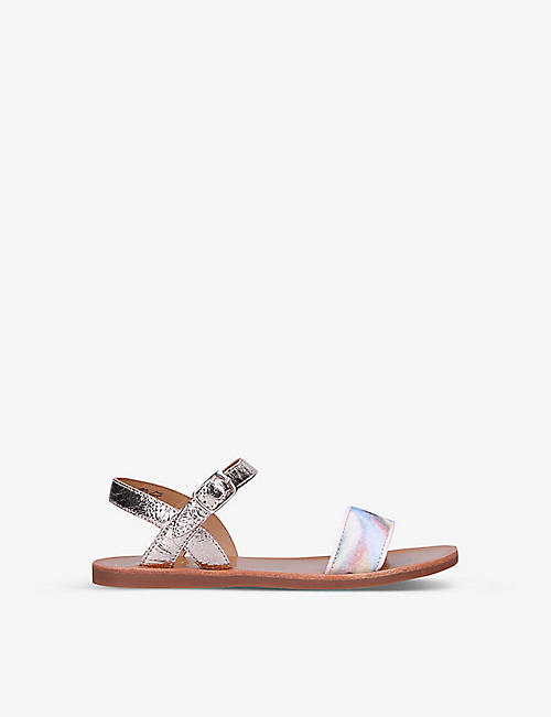 POM D'API: Plagette Tao open-toe leather sandals 6-7 years
