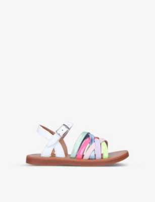 POM D'API: Plagette Lux open-toe leather sandals 3-5 years