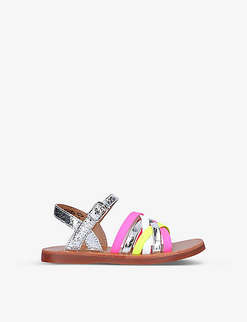 POM D'API: Plagette Lux open-toe leather sandals 3-5 years