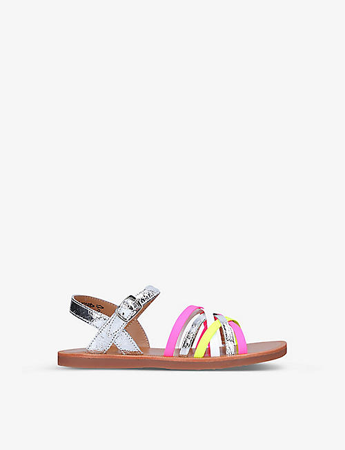 POM D'API: Plagette Lux open-toe leather sandals 6-7 years