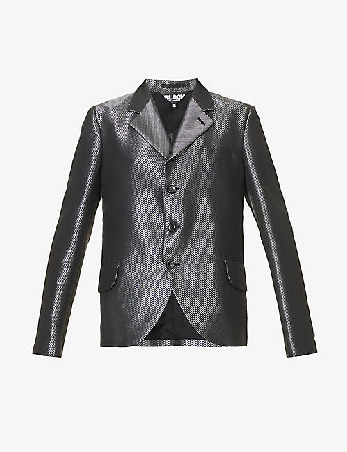 BLACK COMME DES GARCON: Metalic single-breasted woven blazer