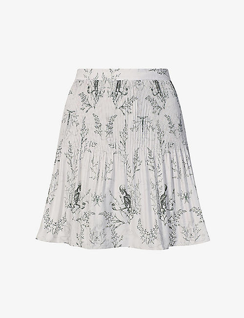 ALLSAINTS: Cora Yorik patterned recycled-polyester mini skirt