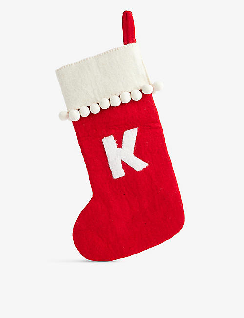 CHRISTMAS: K medium wool Christmas stocking 47cm
