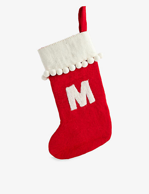 圣诞节：Felt So Good 中号“M”图案羊毛圣诞袜 48 厘米