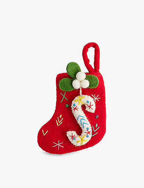 CHRISTMAS: S mini wool Christmas stocking 11cm