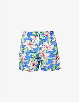 POLO RALPH LAUREN: Floral-print mid-rise recycled-polyester swim shorts