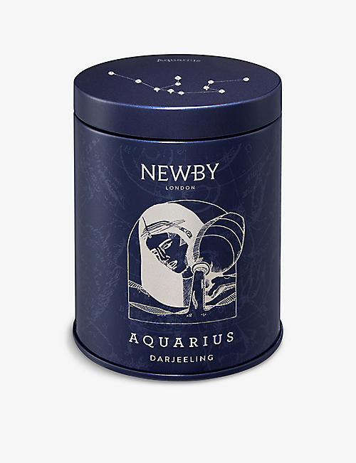 NEWBY TEAS UK: Zodiac Collection Aquarius Darjeeling tea tin with Swarovski crystals 30g