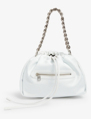 Alexander Mcqueen White Ball Bundle Leather Shoulder Bag In White